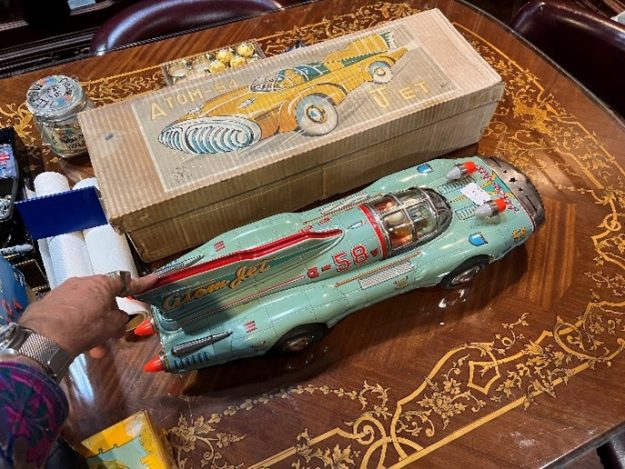 TOY atom racer The Atom Jet Racer is one of many rare collectibles on display at the DFW Elite Toy Museum.