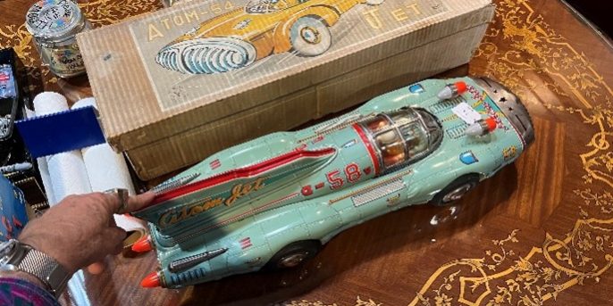 The Atom Jet Racer is one of many rare collectibles on display at the DFW Elite Toy Museum.